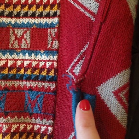 Vtg Catalina Jacquard Southwest Aztec Pullover Tunic Sleeveless Small Wool *Read - Picture 8 of 8